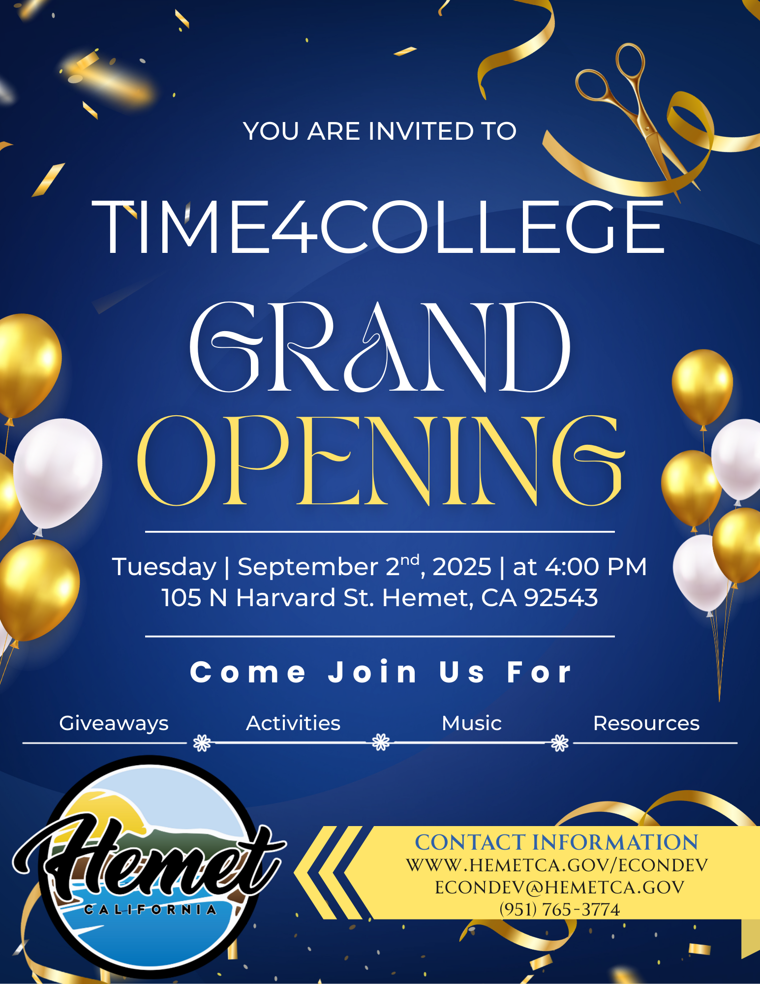 Gold and Blue Elegant Grand Opening Flyer