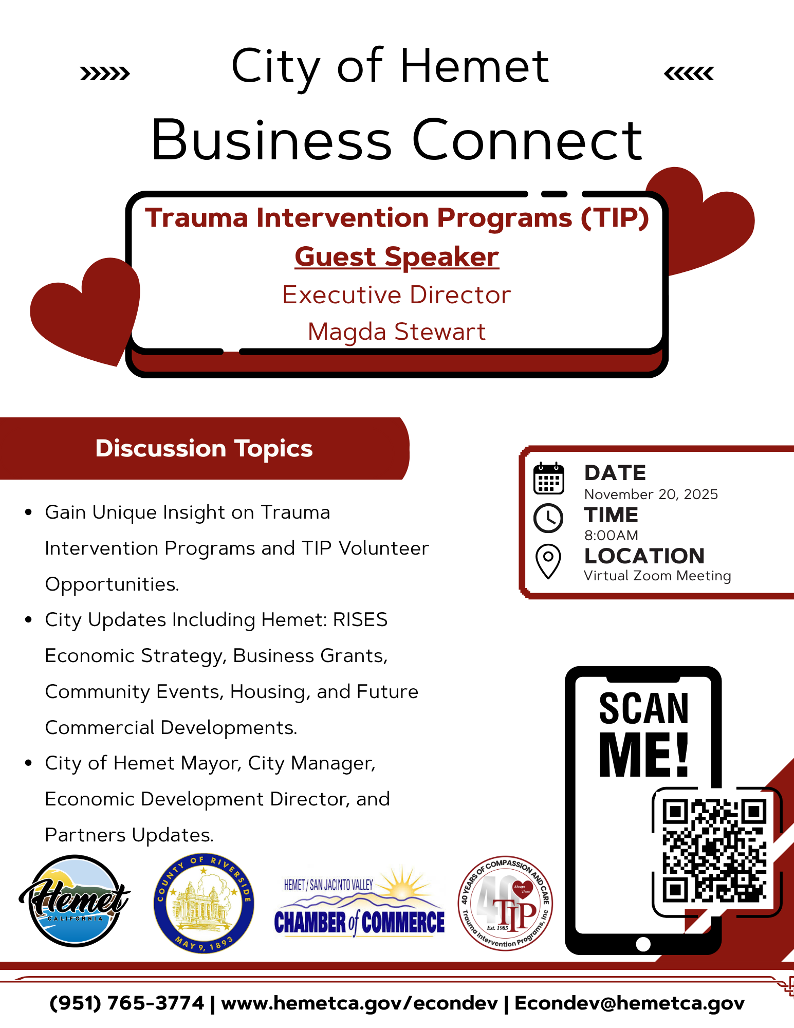 Red and White Modern Trauma Recovery Program Flyer