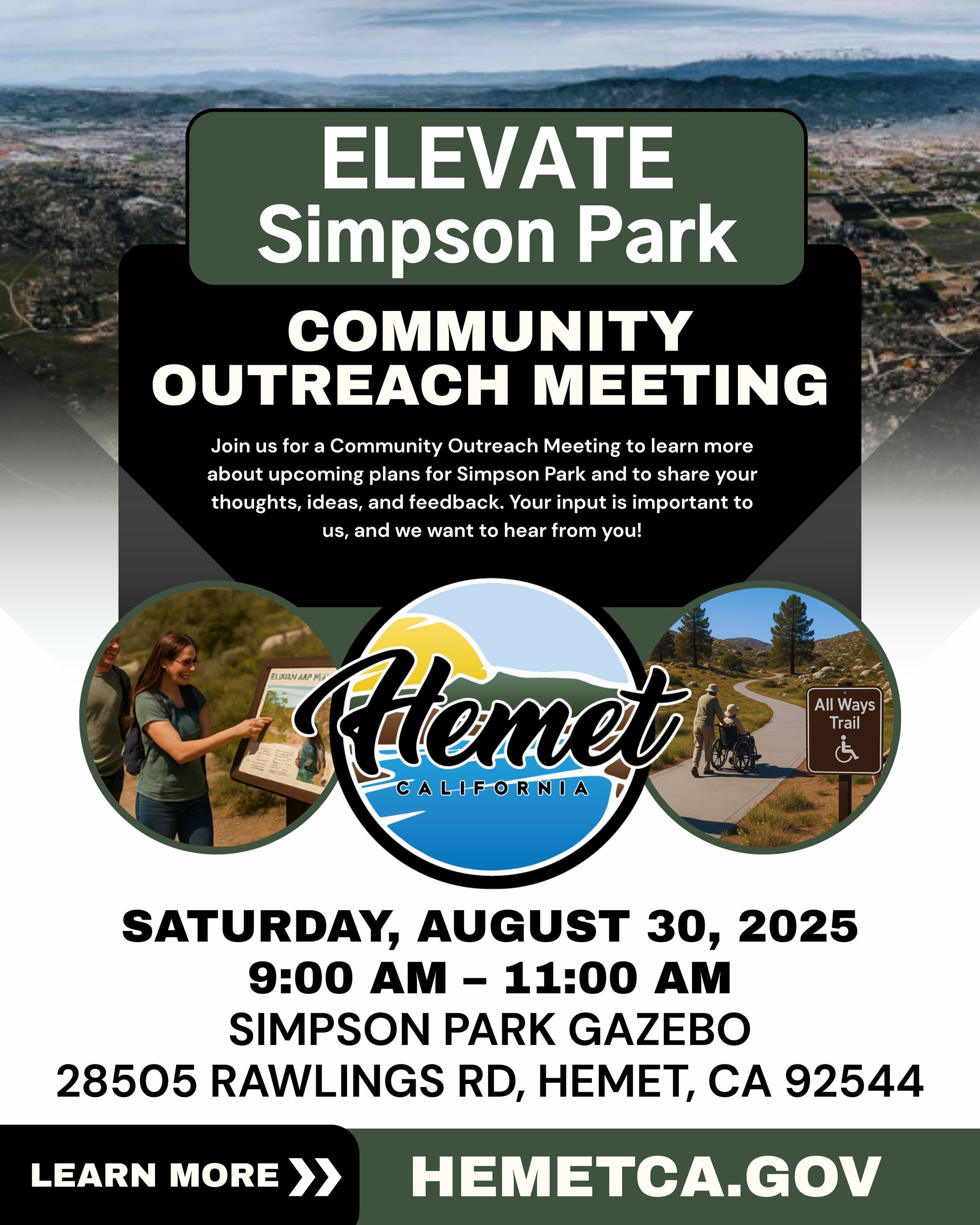 Simpson Park Community Outreach Meeting Flyer